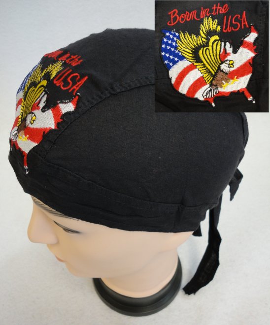 Embroidered SKULL Cap [Born in the USA]